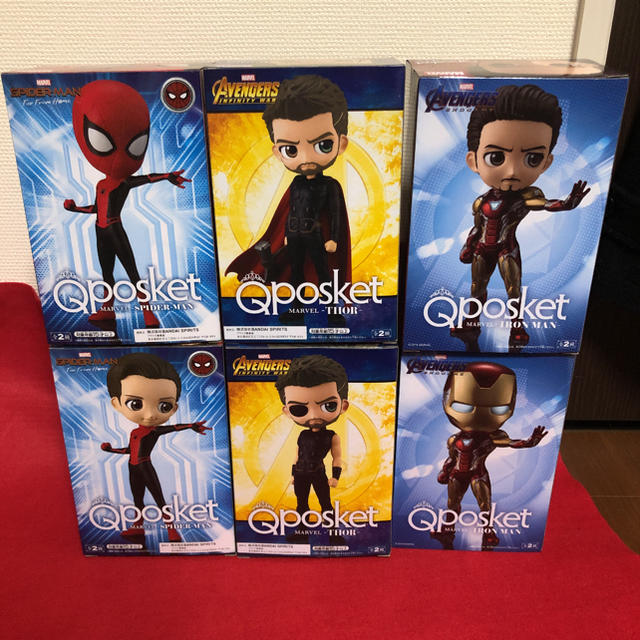 BANPRESTO(バンプレスト)のQposket スパイダーマン マイティーソー アイアンマン 6点セット エンタメ/ホビーのフィギュア(アメコミ)の商品写真