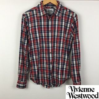 ヴィヴィアンウエストウッド(Vivienne Westwood)の美品 ヴィヴィアンウエストウッドマン 長袖シャツ チェック サイズ46(シャツ)