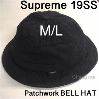 シュプリーム(Supreme)のM/L Supreme 19SS Patchwork Bell Hat 黒 美品(ハット)