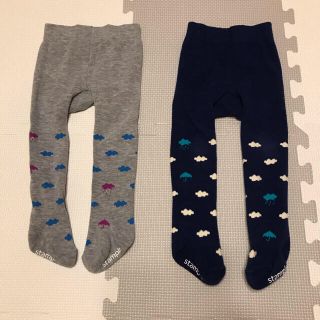 プティマイン(petit main)の【美品】petit mainベビータイツ二足セット70㎝(靴下/タイツ)