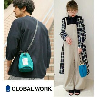 グローバルワーク(GLOBAL WORK)のルナ2018様用∕ツイルリバーシブルキンチャクショルダー∕ターコイズ&ベージュ(ショルダーバッグ)