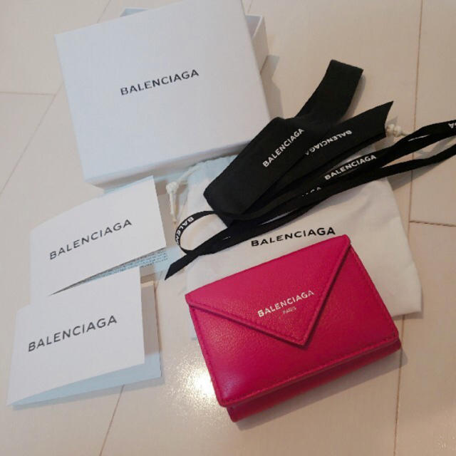 BALENCIAGA  バレンシアガ　ペーパーミニウォレット　ブルー　箱付き