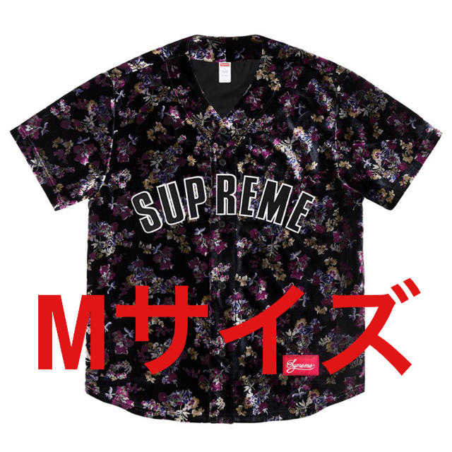 シャツM Supreme Floral Velour Baseball Jersey