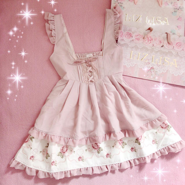 限定二枚目50%OFF リズリサ こねこのキャンディワゴン柄 ジャンスカ