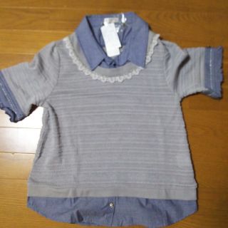 アクシーズファム(axes femme)のさらに値下げ【新品】デニムシャツレイヤード風(Tシャツ(半袖/袖なし))