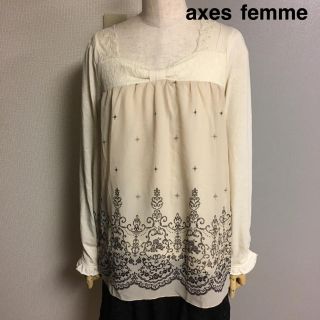 アクシーズファム(axes femme)の【axes femme】アクシーズファム シフォン 異素材コンビ ブラウス(シャツ/ブラウス(長袖/七分))