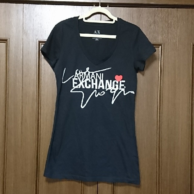 ARMANI EXCHANGE(アルマーニエクスチェンジ)のアルマーニエクスチェンジ カットソー 黒 レディースのトップス(Tシャツ(半袖/袖なし))の商品写真