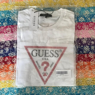 ゲス(GUESS)の新品タグ付 GUESS レディース XSサイズ ホワイト ロゴT(Tシャツ(半袖/袖なし))