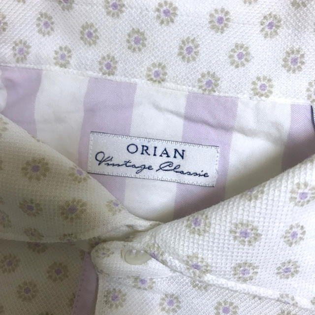 ORIAN(オリアン)の定1.8万 ORIAN オリアン 小紋柄コットン半袖ポロシャツL メンズのトップス(ポロシャツ)の商品写真