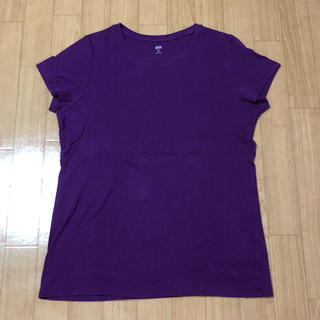 ユニクロ(UNIQLO)のユニクロ スーピマコットンモダールTシャツ パープル 3XL(Tシャツ(半袖/袖なし))