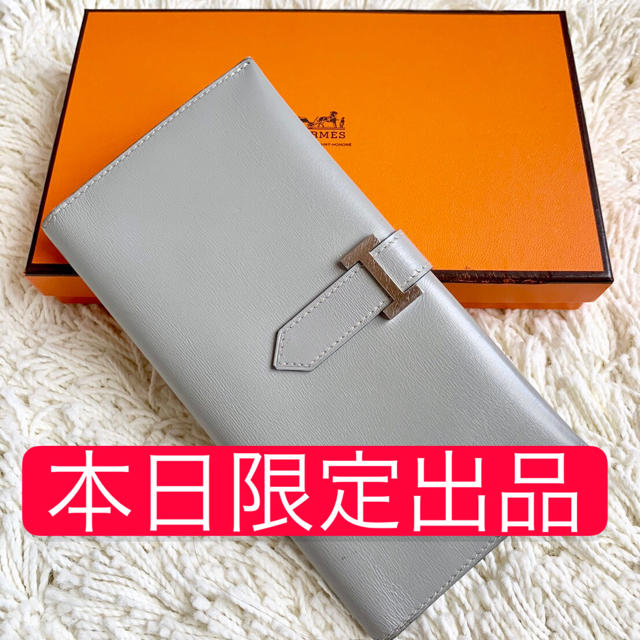 美品！エルメス HERMES ベアン D刻印 旧金具 長財布 ボックスカーフ