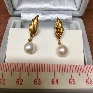 MIKIMOTO - ミキモト 本物 Ｋ18 本真珠 イヤリング JAL購入安の通販 ...