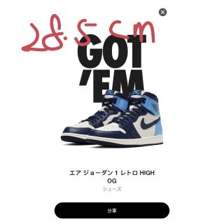 ナイキ(NIKE)のAIR JORDAN 1 Retro High OG Obsidian 28.5(スニーカー)