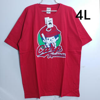 新品 4L カープTシャツ 大きいサイズ モンチッチ コラボ 赤(Tシャツ(半袖/袖なし))