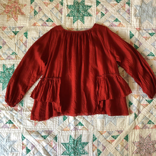 nest Robe(ネストローブ)のnest robe  ネストローブ  テラコッタオレンジ ブラウス レディースのトップス(シャツ/ブラウス(長袖/七分))の商品写真