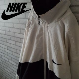 ナイキ(NIKE)の90S 銀タグ NIKE ナイロンジャケット バイカラー オーバーサイズ(ナイロンジャケット)