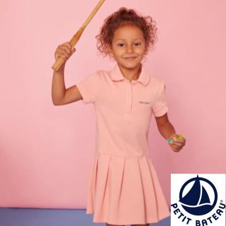 プチバトー(PETIT BATEAU)の【sale】プチバトー  5ans コットンピケポロワンピース(ワンピース)