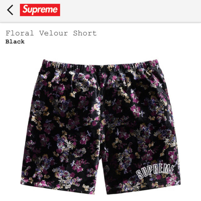 Supreme(シュプリーム)のFloral Velour Short Supreme Sサイズ メンズのパンツ(ショートパンツ)の商品写真