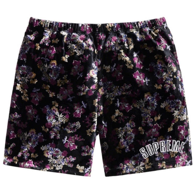 supreme floral velour short