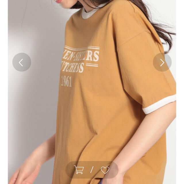 niko and...(ニコアンド)の新品‼︎ レトロロゴリンガーTシャツ  キャメル レディースのトップス(Tシャツ(半袖/袖なし))の商品写真