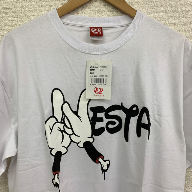NESTA BRAND(ネスタブランド)の◆新品未使用◆NESTA BRAND Tシャツ「指N」白 Lサイズ メンズのトップス(Tシャツ/カットソー(半袖/袖なし))の商品写真
