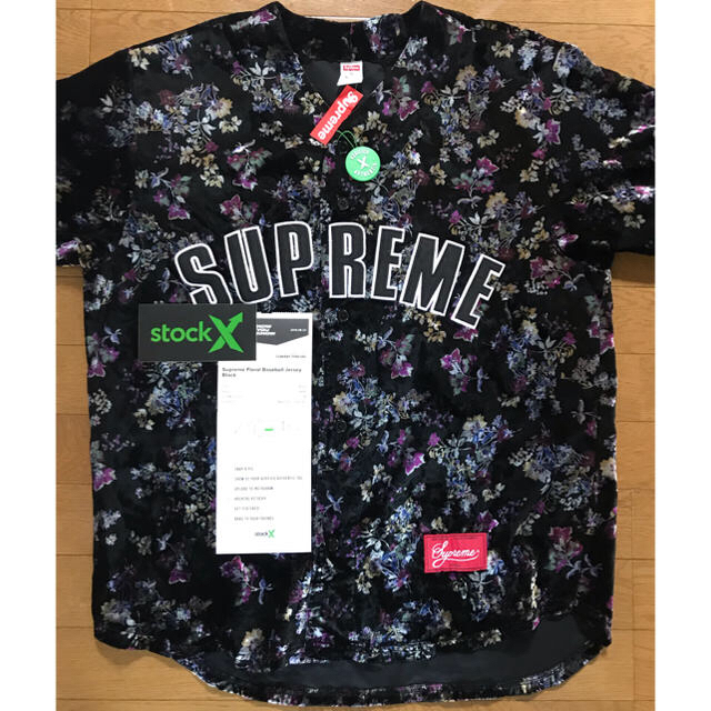 Supreme Floral Velour Baseball Jersey 1