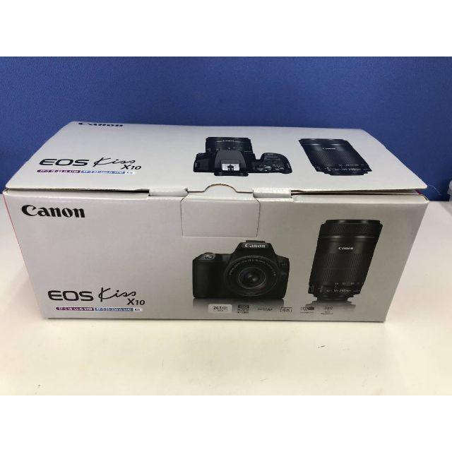 【激安セール】 Canon - ダブルズームキット ブラック X10 Kiss EOS Canon デジタル一眼