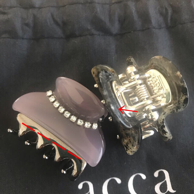 国産新品】 acca - acca 3点セット(クリップ×2、カメリアバレッタ×1)の