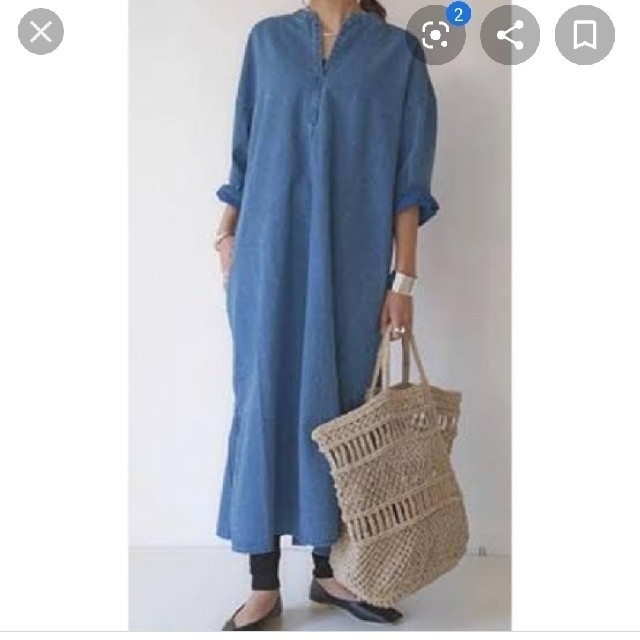 argue denim caftan dress レディースのワンピース(ロングワンピース/マキシワンピース)の商品写真