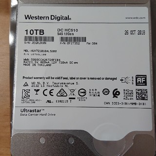 ヒタチ(日立)のWesternDigital HUH721010AL5200 10TB 2台(PCパーツ)