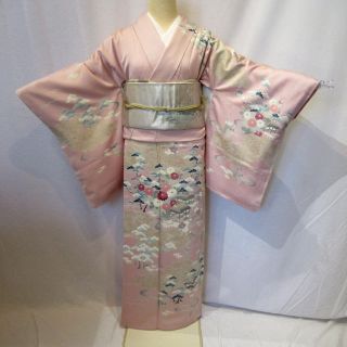 1622高身長 里山と花文様訪問着 袷単品(着物)