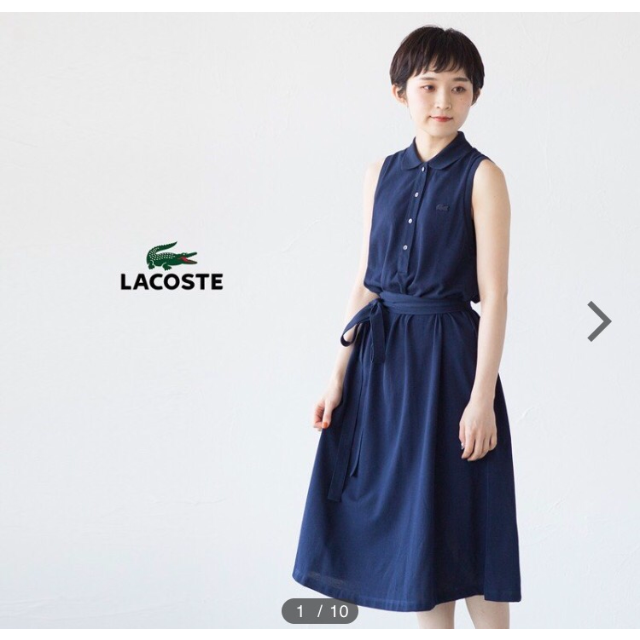 LACOSTE - ラコステ ノースリーブポロワンピース 34サイズ 美品