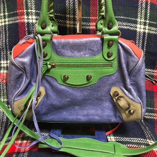 バレンシアガ(Balenciaga)の正規品 希少 バレンシアガ マルチカラー レザー バッグ(ハンドバッグ)