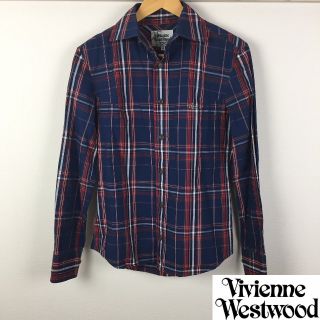 ヴィヴィアンウエストウッド(Vivienne Westwood)の美品 ヴィヴィアンウエストウッドマン 長袖シャツ チェック サイズ46(シャツ)