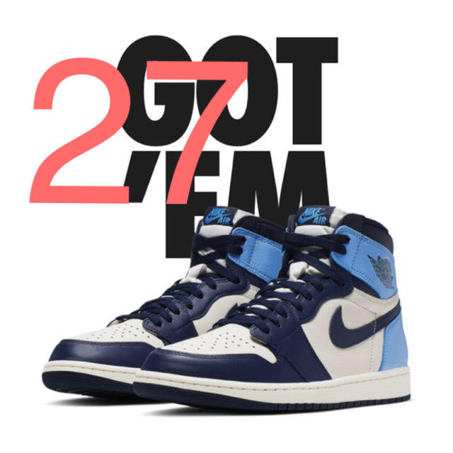 NIKE AIR JORDAN 1 HIGH OG OBSIDIAN 27cm