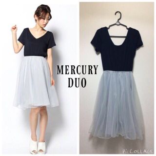 マーキュリーデュオ(MERCURYDUO)のMERCURY DUO チュールワンピ(ひざ丈ワンピース)