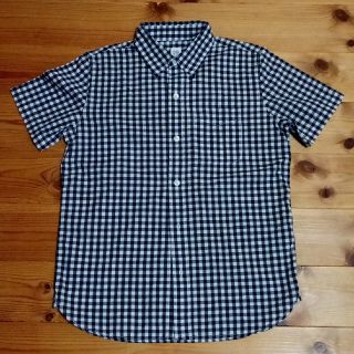 ギャップキッズ(GAP Kids)のGAPKids ギンガムチェック 黒 半袖ワイシャツ 140cm(Tシャツ/カットソー)