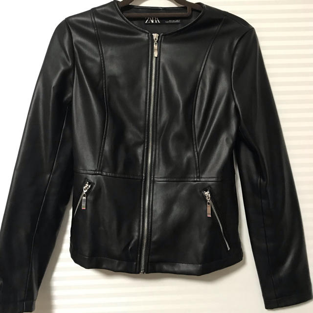 ZARA(ザラ)のノーカラー ライダース レディースのジャケット/アウター(ライダースジャケット)の商品写真