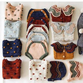 値下げ●kalinka knit ニット ロンパース 秋 サロペット