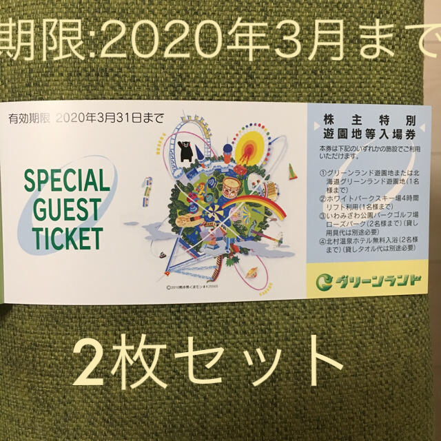 【ひだまり本店様専用】グリーンランド入場券 2枚 チケットの優待券/割引券(その他)の商品写真