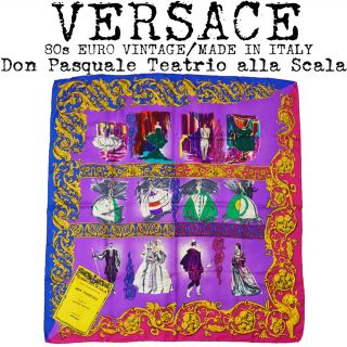 ヴェルサーチ(VERSACE)の★美品★廃盤★VERSACE★ヴェルサーチ★80s★シルク スカーフ★イタリア製(バンダナ/スカーフ)