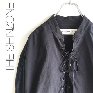 シンゾーン(Shinzone)の★THE SHINZONE★ レースアップ シャツワンピース ブラック(シャツ/ブラウス(長袖/七分))