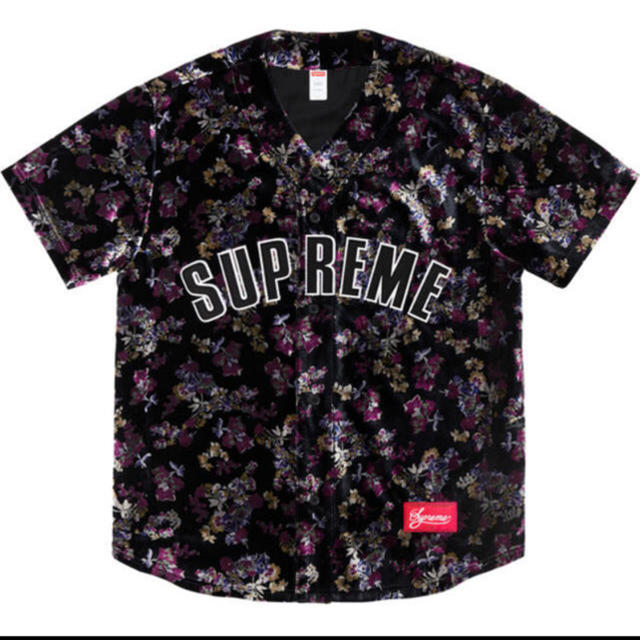 Supreme Floral Velour Baseball Jerseyトップス