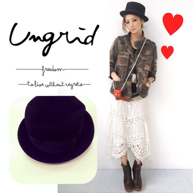 Ungrid(アングリッド)のアングリッド♡PIN付き ウール ハット レディースの帽子(ハット)の商品写真