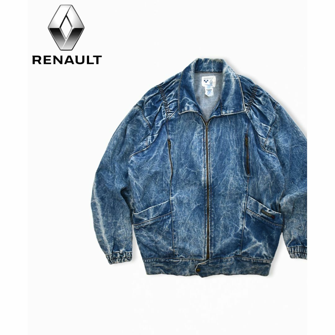 RENAULT(ルノー)のフランス製 Renault ルノー ケミカルウォッシュ デニムジャケット 34 メンズのジャケット/アウター(Gジャン/デニムジャケット)の商品写真