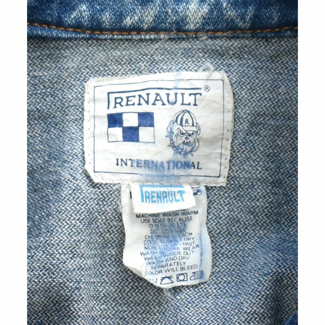 RENAULT(ルノー)のフランス製 Renault ルノー ケミカルウォッシュ デニムジャケット 34 メンズのジャケット/アウター(Gジャン/デニムジャケット)の商品写真