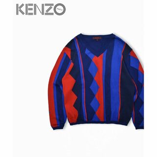 ケンゾー(KENZO)のKENZO ケンゾー デザイン ウール プルオーバー ニット M(ニット/セーター)