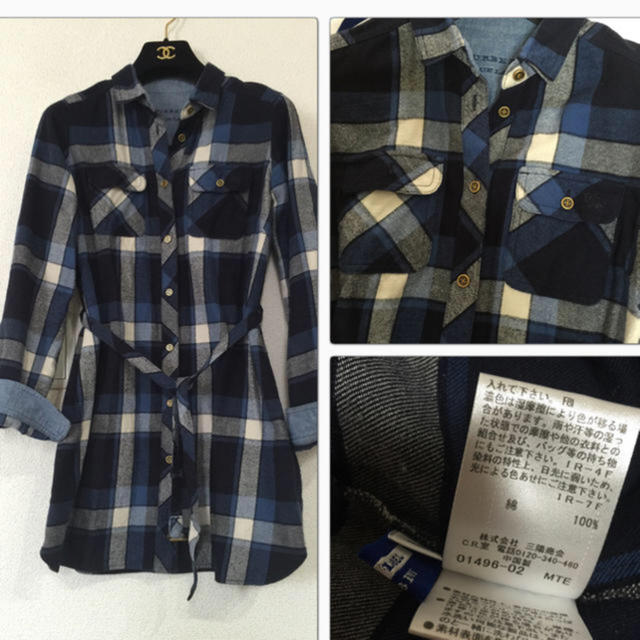 BURBERRY BLUE LABEL(バーバリーブルーレーベル)の新品 バーバリー  ブルーレーベル チェックシャツ シャツワンピ レディースのトップス(シャツ/ブラウス(長袖/七分))の商品写真