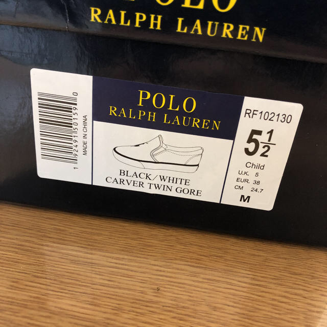 POLO RALPH LAUREN(ポロラルフローレン)のラルフローレン  スリッポン Black×White レディースの靴/シューズ(スリッポン/モカシン)の商品写真