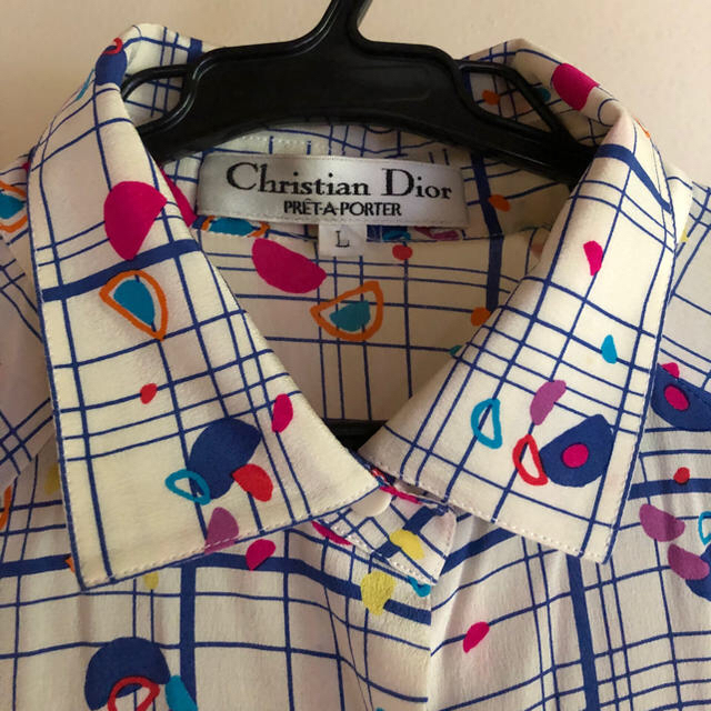 Christian Dior(クリスチャンディオール)のディオール ブラウス 長袖 シルク L レディースのトップス(シャツ/ブラウス(長袖/七分))の商品写真